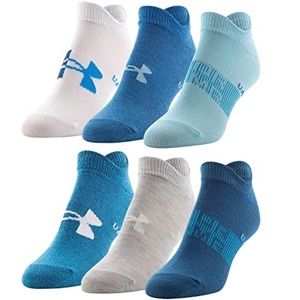 New Under Armour Essential 2.0 No Show Socks 6-Pair